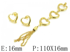 HY Wholesale Jewelry 316L Stainless Steel Earrings Necklace Jewelry Set-HY64S1312HJE
