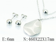 HY Wholesale Jewelry 316L Stainless Steel Earrings Necklace Jewelry Set-HY91S1287ME