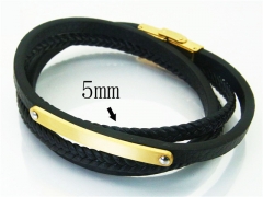 HY Wholesale Bracelets 316L Stainless Steel And Leather Jewelry Bracelets-HY23B0146HMW