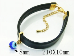 HY Wholesale Bracelets 316L Stainless Steel And Leather Jewelry Bracelets-HY91B0153MB