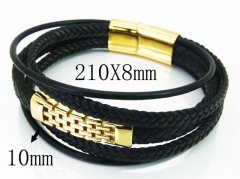 HY Wholesale Bracelets 316L Stainless Steel And Leather Jewelry Bracelets-HY23B0167HND