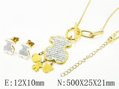 HY Wholesale Jewelry 316L Stainless Steel Earrings Necklace Jewelry Set-HY02S2869HMU
