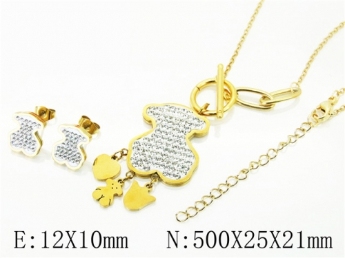 HY Wholesale Jewelry 316L Stainless Steel Earrings Necklace Jewelry Set-HY02S2869HMU