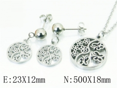 HY Wholesale Jewelry 316L Stainless Steel Earrings Necklace Jewelry Set-HY91S1292PY