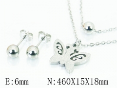 HY Wholesale Jewelry 316L Stainless Steel Earrings Necklace Jewelry Set-HY91S1256ND