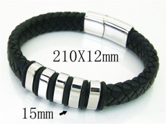 HY Wholesale Bracelets 316L Stainless Steel And Leather Jewelry Bracelets-HY23B0187HJL