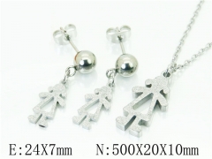 HY Wholesale Jewelry 316L Stainless Steel Earrings Necklace Jewelry Set-HY91S1306PC