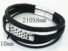 HY Wholesale Bracelets 316L Stainless Steel And Leather Jewelry Bracelets-HY23B0166HLX
