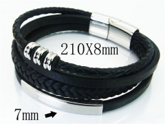HY Wholesale Bracelets 316L Stainless Steel And Leather Jewelry Bracelets-HY23B0194HLE