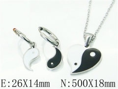 HY Wholesale Jewelry 316L Stainless Steel Earrings Necklace Jewelry Set-HY06S1096HID