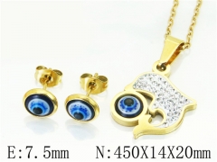 HY Wholesale Jewelry 316L Stainless Steel Earrings Necklace Jewelry Set-HY12S1240MLF