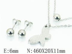 HY Wholesale Jewelry 316L Stainless Steel Earrings Necklace Jewelry Set-HY91S1248NW
