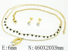 HY Wholesale Jewelry 316L Stainless Steel Earrings Necklace Jewelry Set-HY21S0346OS