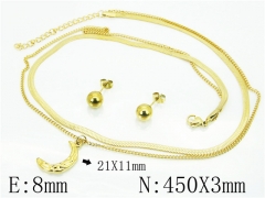 HY Wholesale Jewelry 316L Stainless Steel Earrings Necklace Jewelry Set-HY85S0364HSS