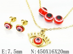 HY Wholesale Jewelry 316L Stainless Steel Earrings Necklace Jewelry Set-HY12S1226OG