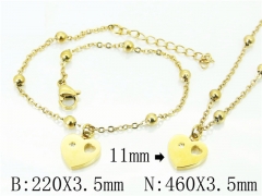 HY Wholesale Stainless Steel 316L Necklaces Bracelets Sets-HY91S1219HID