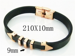 HY Wholesale Bracelets 316L Stainless Steel And Leather Jewelry Bracelets-HY23B0198HNX