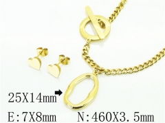 HY Wholesale Jewelry 316L Stainless Steel Earrings Necklace Jewelry Set-HY85S0356PW