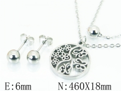 HY Wholesale Jewelry 316L Stainless Steel Earrings Necklace Jewelry Set-HY91S1254NA