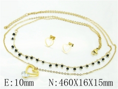 HY Wholesale Jewelry 316L Stainless Steel Earrings Necklace Jewelry Set-HY21S0344OW