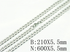 HY Wholesale Stainless Steel 316L Necklaces Bracelets Sets-HY40S0480OX