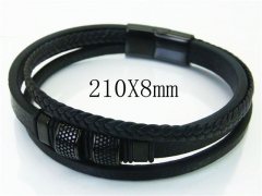 HY Wholesale Bracelets 316L Stainless Steel And Leather Jewelry Bracelets-HY23B0138HND