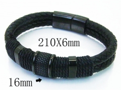 HY Wholesale Bracelets 316L Stainless Steel And Leather Jewelry Bracelets-HY23B0131HLA