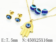 HY Wholesale Jewelry 316L Stainless Steel Earrings Necklace Jewelry Set-HY12S1259OS