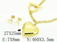 HY Wholesale Jewelry 316L Stainless Steel Earrings Necklace Jewelry Set-HY85S0357HIA