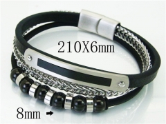HY Wholesale Bracelets 316L Stainless Steel And Leather Jewelry Bracelets-HY23B0182HME