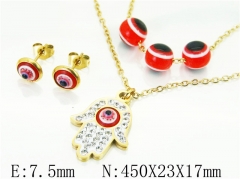 HY Wholesale Jewelry 316L Stainless Steel Earrings Necklace Jewelry Set-HY12S1225OE
