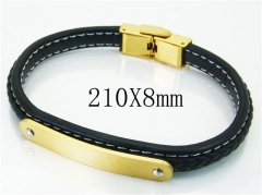 HY Wholesale Bracelets 316L Stainless Steel And Leather Jewelry Bracelets-HY23B0199HJE