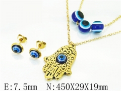 HY Wholesale Jewelry 316L Stainless Steel Earrings Necklace Jewelry Set-HY12S1260OC