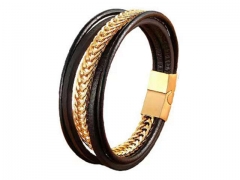 HY Wholesale Leather Bracelets Jewelry Popular Leather Bracelets-HY0130B375