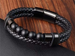 HY Wholesale Leather Bracelets Jewelry Popular Leather Bracelets-HY0133B090