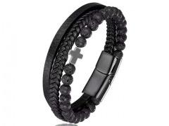 HY Wholesale Leather Bracelets Jewelry Popular Leather Bracelets-HY0136B124