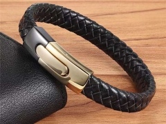 HY Wholesale Leather Bracelets Jewelry Popular Leather Bracelets-HY0130B007