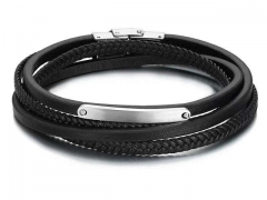 HY Wholesale Leather Bracelets Jewelry Popular Leather Bracelets-HY0058B021