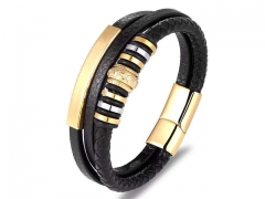 HY Wholesale Leather Bracelets Jewelry Popular Leather Bracelets-HY0130B451