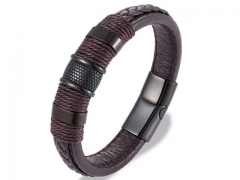 HY Wholesale Leather Bracelets Jewelry Popular Leather Bracelets-HY0135B074