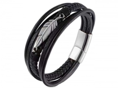 HY Wholesale Leather Bracelets Jewelry Popular Leather Bracelets-HY0058B018