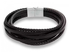 HY Wholesale Leather Bracelets Jewelry Popular Leather Bracelets-HY0120B257