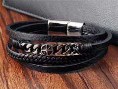 HY Wholesale Leather Bracelets Jewelry Popular Leather Bracelets-HY0133B065