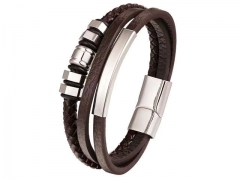 HY Wholesale Leather Bracelets Jewelry Popular Leather Bracelets-HY0136B016