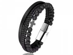 HY Wholesale Leather Bracelets Jewelry Popular Leather Bracelets-HY0136B189