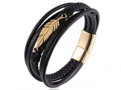 HY Wholesale Leather Bracelets Jewelry Popular Leather Bracelets-HY0136B065