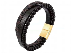 HY Wholesale Leather Bracelets Jewelry Popular Leather Bracelets-HY0136B080