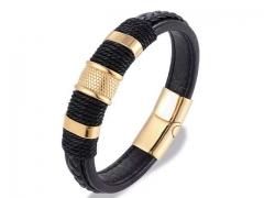 HY Wholesale Leather Bracelets Jewelry Popular Leather Bracelets-HY0135B071