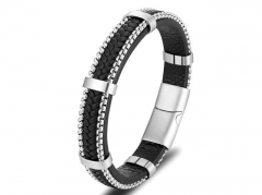 HY Wholesale Leather Bracelets Jewelry Popular Leather Bracelets-HY0120B063