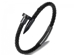 HY Wholesale Leather Bracelets Jewelry Popular Leather Bracelets-HY0120B236